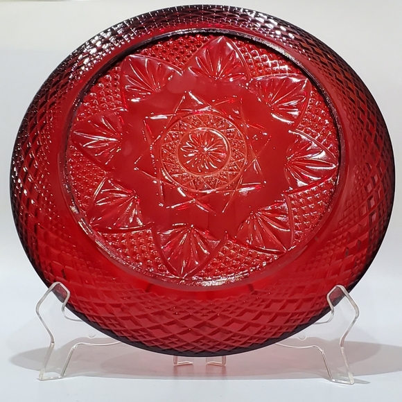 10" "Antique Ruby" Cristal D’Arques-Durand Red Glass Dinner Plate 🍽 - Picture 6 of 12